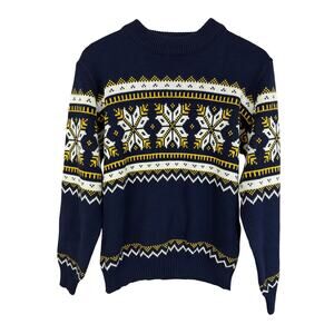 Vintage Silton California Navy Floral Crewneck Sweater Size M